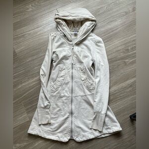 Prairie Underground Classic Long Cloak Hoodie Cream 100% Cotton Sz S